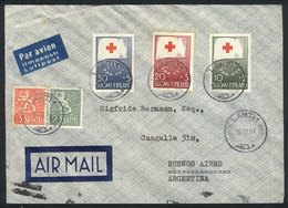 621 FINLAND: Airmail Cover Franked By Sc.B145/7 (Red Cross), Sent From Lahti To Argentina On 15/DE/1957, Handsome! - Sonstige & Ohne Zuordnung
