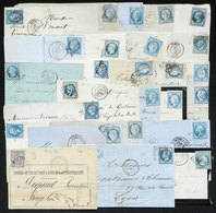 626 FRANCE: 27 Fronts Of Covers Or Folded Covers, Or Larger Fragments, Used In 1850/70s, Several With Defects, Low Start - Otros & Sin Clasificación