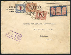 639 FRANCE: Cover Sent From Paris To Roma On 8/JUL/1930 Franked With 50c., It Received Italian Postage Due Stamps For 1. - Andere & Zonder Classificatie