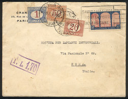 639 FRANCE: Cover Sent From Paris To Roma On 8/JUL/1930 Franked With 50c., It Received Italian Postage Due Stamps For 1. - Sonstige & Ohne Zuordnung