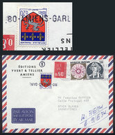 645 FRANCE: "Airmail Cover Sent From Amiens To Argentina On 27/NO/1974, Franked With 3 Stamps, The 2 Affixed Higher Up O - Andere & Zonder Classificatie