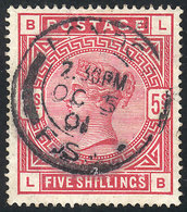 653 GREAT BRITAIN: Sc.108, 1884 5S. Rose-carmine, Excellent Quality, Catalog Value US$250. - Andere & Zonder Classificatie