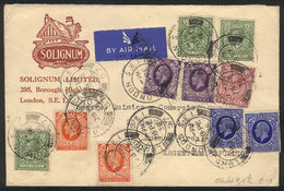 657 GREAT BRITAIN: Airmail Cover With Nice Multicolor Postage, Sent From London To Argentina On 28/FE/1936 By Air France - ...-1840 Precursores