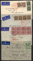 659 GREAT BRITAIN: 4 Airmail Covers Posted To Argentina Between 1937 And 1945, 3 Via Germany (with Red Marks Of DLH), Ni - ...-1840 Prephilately