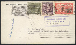 669 GUATEMALA: 27/JUN/1930 Inauguration Of Airmail From Guatemala To Cobán, Cover Of VF Quality! - Guatemala