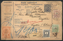 683 HUNGARY: Despatch Note For A Parcel Post Sent From Budapest To Serbia On 13/DE/1908 With Nice Postage And A Revenue  - Other & Unclassified