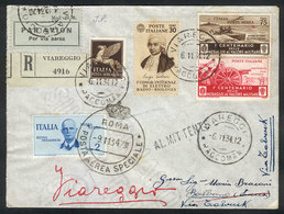 721 ITALY: 9/NO/1934 Roma - Tobruk: First Airmail By Ala-Littoria, Cover With Special Handstamp And Arrival Mark, Excell - Ohne Zuordnung