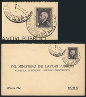 727 ITALY: Card Used In Roma On 28/NO/1945, Franked With 50c. Revenue Stamp, VF Quality! - Non Classés