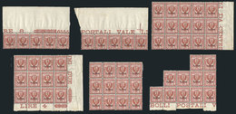 753 LIBYA: Sc.2, 1912/22 2c. Orange-chestnut, 60 MNH Examples In Blocks, VF Quality, Catalog Value US$210. - Libië