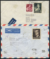 755 LIECHTENSTEIN: Sc.287/288, 1955 Prince Franz Joseph II And Georgina, Cmpl. Set Of 2 Values On 2 Covers Sent To Argen - Otros & Sin Clasificación