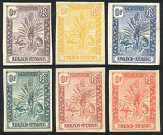 765 MADAGASCAR: "Sc.63/77, 1903 Zebu, Lemur And Tree, 6 TRIAL COLOR PROOFS Of ""0F"" Value, Very Nice, Fine Quality!" - Other & Unclassified