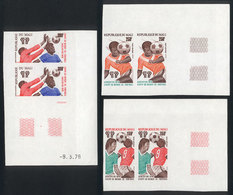 770 MALI: Sc.326/328, 1978 Argentina Football World Cup, Cmpl. Set Of 3 Values In IMPERFORATE PAIRS With Sheet Corner, V - Mali (1959-...)