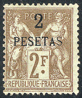 773 FRENCH MOROCCO: Sc.8, 1891/1900 2P. On 2Fr., Mint Original Gum With Light Hinge Mark, Light Crease (barely Visible), - Altri & Non Classificati