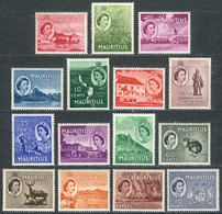 774 MAURITIUS: Sc.251/265, 1953/4 Complete Set Of 15 Values (ships, Animals, Flora, Waterfalls, Etc), Unmounted, VF Qual - Maurice (1968-...)