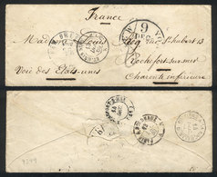 776 MEXICO: "20/NO/1860 Sacrificios-Rochefort, Cover With Original Content, Very Interesting! Cover Sent From Sacrificio - Mexico