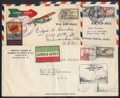 777 MEXICO: 3 Airmail Covers Flown On First Or Special Flights Between 1928/1931, VF Quality! - Mexico