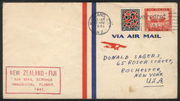 792 NEW ZEALAND: 11/NO/1941 Auckland - Suva (Fiji): First Flight, Cover With Arrival Backstamp, VF Quality! - Other & Unclassified