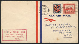792 NEW ZEALAND: 11/NO/1941 Auckland - Suva (Fiji): First Flight, Cover With Arrival Backstamp, VF Quality! - Sonstige & Ohne Zuordnung