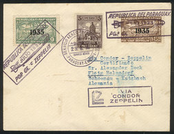 800 PARAGUAY: 29/JUN/1935 Asunción - Germany: Cover Flown By Zeppelin, Arrival Backstamp, VF Quality! - Paraguay