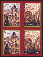 805 PERU: Sc.1493, 2006 Church Of San Pedro In Lima, IMPERFORATE BLOCK OF 4 Consisting Of 2 Sets, Excellent Quality, Rar - Peru