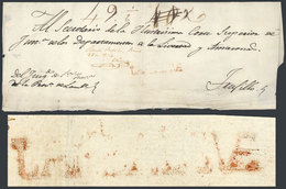 815 PERU: Official Folded Cover Dated In 1834, To Trujillo, With Straightline Red LAMBAYEQUE Mark, Very Nice! - Peru