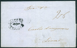 818 PERU: "Entire Letter Dated 3/JUN/1854 To Lima, With ""PASCO-FRANCA"" Mark With Central Decoration, Excellent Quality - Perú