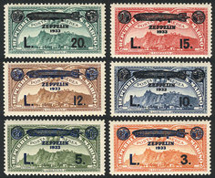 839 SAN MARINO: Sc.C11/C16, 1933 Zeppelin, Complete Set Of 6 Values Very Lightly Hinged. A Couple Of Stamps With Very Sm - Otros & Sin Clasificación