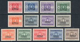 841 ITALIAN SOMALILAND: Sc.J42/J54, 1934 Complete Set Of 13 Unused Values, Lightly Hinged, VF, Catalog Value US$313. - Somalië