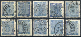 845 SWEDEN: Sc.8, Lot Of 10 Used Examples, VF Quality, Nice Cancels! - Other & Unclassified
