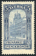 847 SWEDEN: Sc.66, 1903 Stockholm Post 5K Blue, Mint Lightly Hinged, Very Fresh, Excellent Quality, Catalog Value US$240 - Andere & Zonder Classificatie