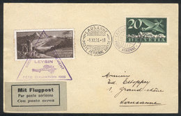 874 SWITZERLAND: 1/NO/1926 Cover Flown In The Air Festival Of Lausanne, With Cinderella And Special Handstamp, Excellent - ...-1845 Préphilatélie