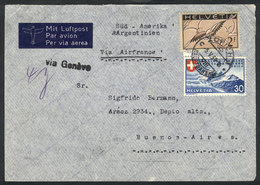 887 SWITZERLAND: Airmail Cover Sent From Zürich To Argentina On 5/MAY/1939 Franked With 2.30Fr., VF Quality! - ...-1845 Prefilatelia