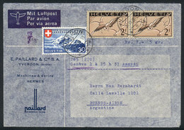 889 SWITZERLAND: Airmail Cover Sent From Yverdon To Argentina On 29/JUL/1939, Franked With 4.30Fr., Very Nice! - ...-1845 Prephilately