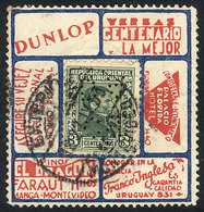 926 URUGUAY: Stamp Of 3c. Artigas On An Advertising Label (CIDA) Used In 1933, VF Quality! - Uruguay