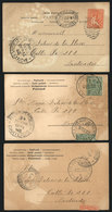 940 URUGUAY: "3 Postcards Sent From San José To Montevideo In 1905, All Franked With 2c. And Interesting Cancels: Oval " - Uruguay