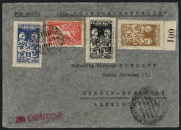 953 URUGUAY: Cover With Nice Postage Of 99c. Sent From Montevideo To Germany On 6/JUN/1935 Via CONDOR-ZEPPELIN, VF Quali - Uruguay