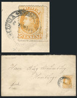 967 VENEZUELA: Sc.71, 1880 Bolivar 25c. Yellow Franking A Cover Sent From Caracas To Germany On 17/JA/1882, On Back Arri - Venezuela