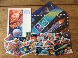Russia USSR CCCP Space Astronauts, Postcard Stamps + Cover / Envelope - Sammlungen