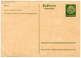 Germany 1936 Unused 6pf Hindenburg Postal Reply Card Half - Postkarten