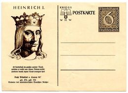 Germany 1930‘s Mint 6pf. + 4pf. Winterhilfswerk Postal Card, Cachet Of Heinrich I - Cartes Postales