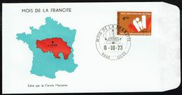 COB 1672 Sur Enveloppe De LIEGE - Oblitération: " MOIS DE LA FRANCITE - 4000 LIEGE - 7-10-73". - Documentos Conmemorativos