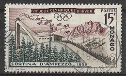 Monaco 1956 - Jeux Olympiques 15 F. Lilas-brun,sépia Et Vert-bleu - Cortina D'Ampezzo -  Y&T N° 442 Oblitéré (o) - Used Stamps
