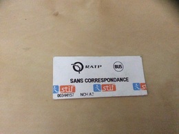 Ticket De Transport (métro, Bus) Stif PARIS(75) "SANS CORRESPONDANCE" - Europa