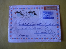Envelope De  Roumanie - Poste De Bucarest En 1967 Timbres Numéro 2173 émis En 1965 - Poste En Recommande Par Avion - Poststempel (Marcophilie)