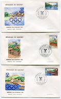 RC 9679 DAHOMEY JEUX OLYMPIQUES DE GRENOBLE 1968 VILLE OLYMPIQUE COUBERTIN 1er JOUR FDC TB - Covers & Documents