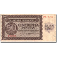 Billet, Espagne, 50 Pesetas, 1936, 1936-11-21, KM:100a, TTB - 50 Peseten