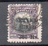 BRAZIL CORREIO OFFICIAL SERVICO AEREO 300 Rs. Su 600 REIS - Used Stamps