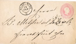 29225. Entero Postal HEILDELBERG (Baden Wurtemberg) 1865 A Franffurt - Ganzsachen