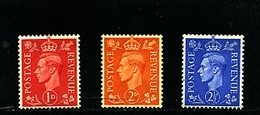 GREAT BRITAIN - 1941-42  KGVI  LIGHT COLOURS SET WATERMARK SIDEWAYS  MINT NH - Ungebraucht