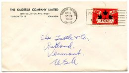 Canada 1960 Cover Toronto, Ontario - Kagetsu Company W/ Scott 388 - Lettres & Documents